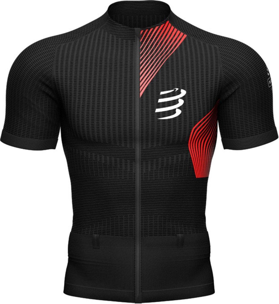 Compressport Trail Postural Top Heren - zwart/rood - maat L