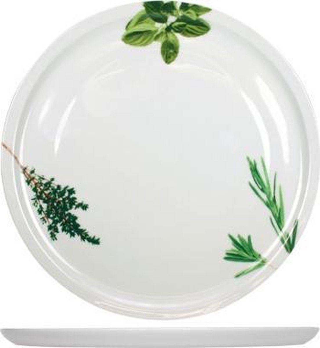 Pizzabord - Ø30cm - wit - met deco kruidenprint
