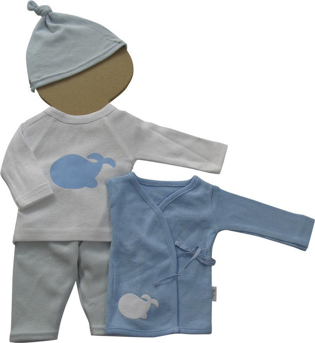 Amelius Jongenskledingset - Babyblauw / Wit - Maat 46