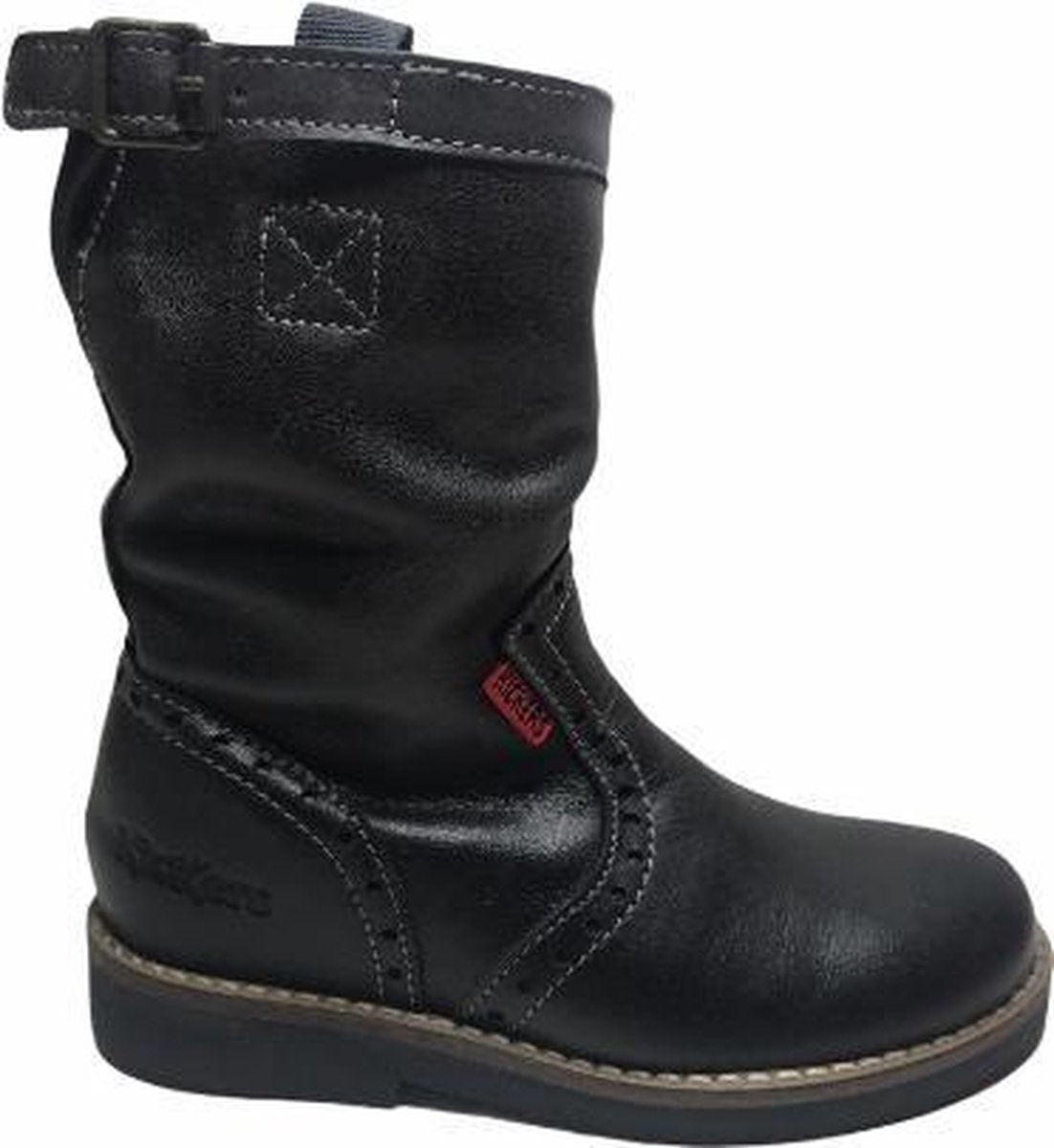 Kickers rits oxford effen lange laars Jaclyn zwart mt 34