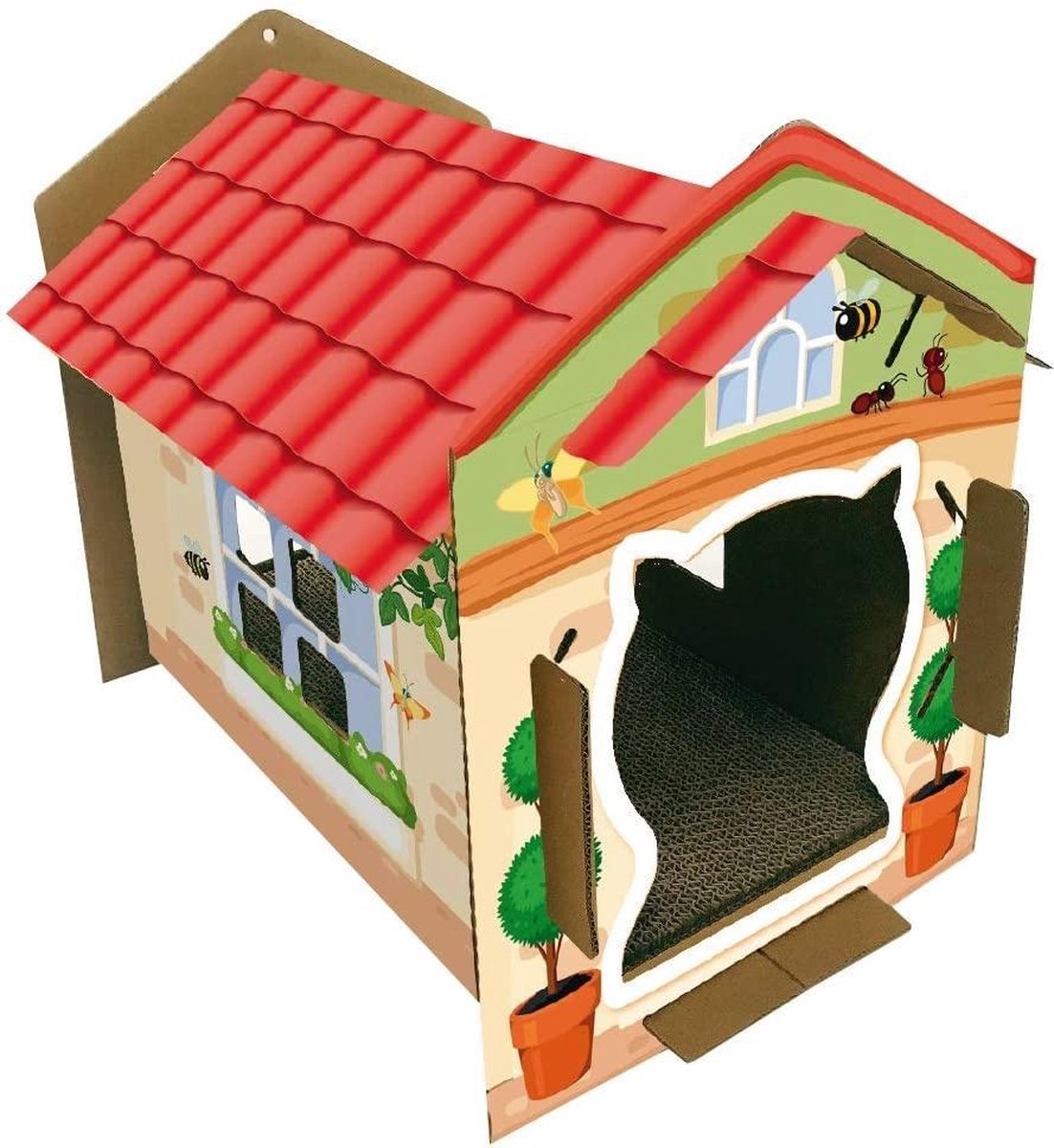 Croci kattenhuis villa print karton (42X35X50 CM)