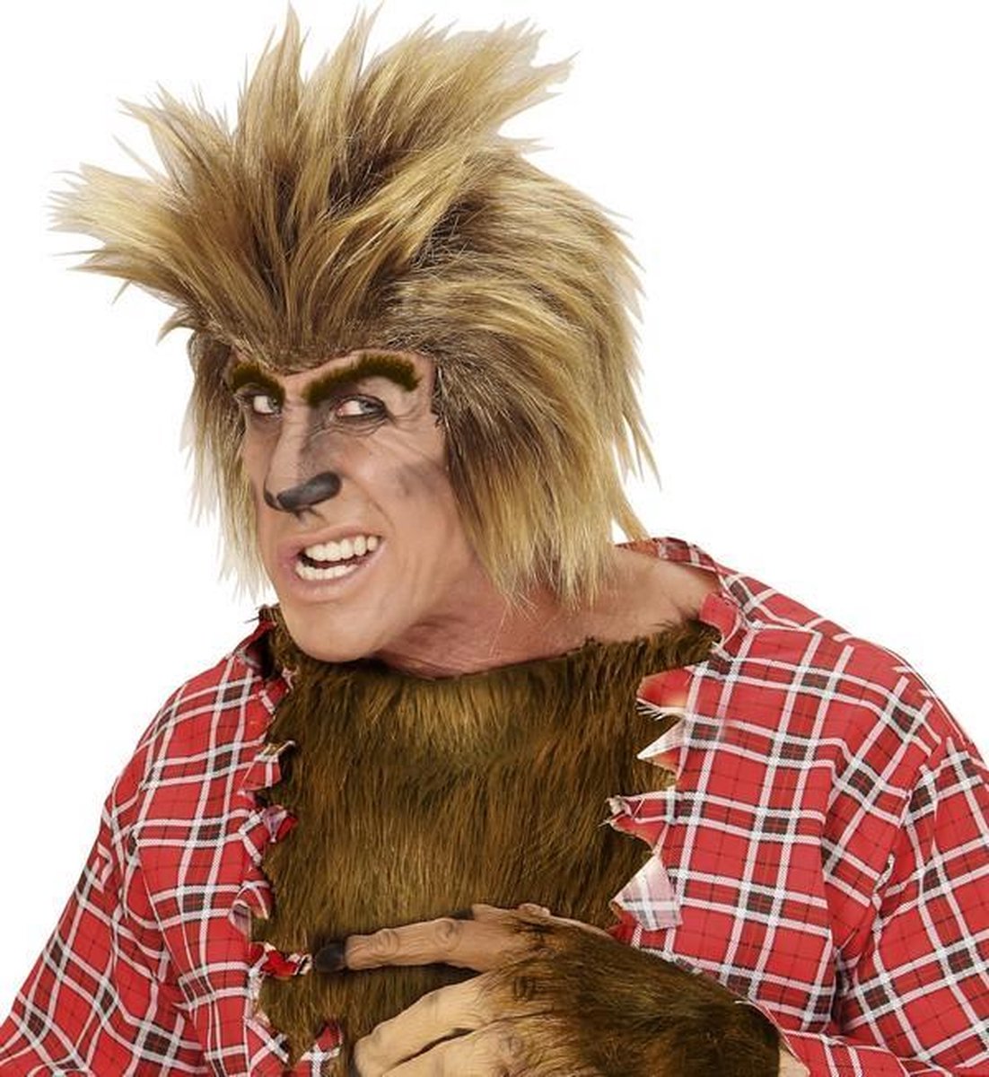 Weerwolf pruik voor volwassenen Halloween - Verkleedpruik
