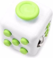 Fidget cube wit/groen 4 cm