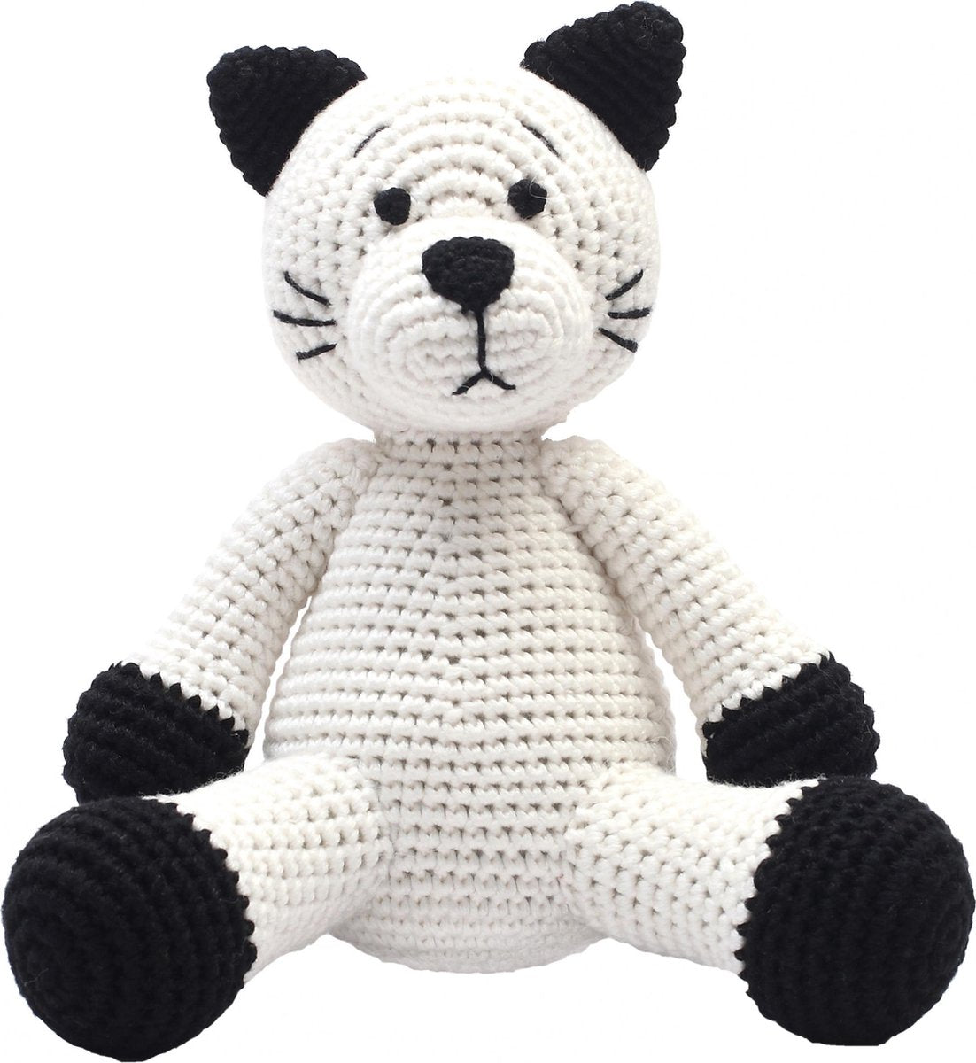 Naturezoo Knuffeldier Kat Xl Gehaakt 40 Cm Wit