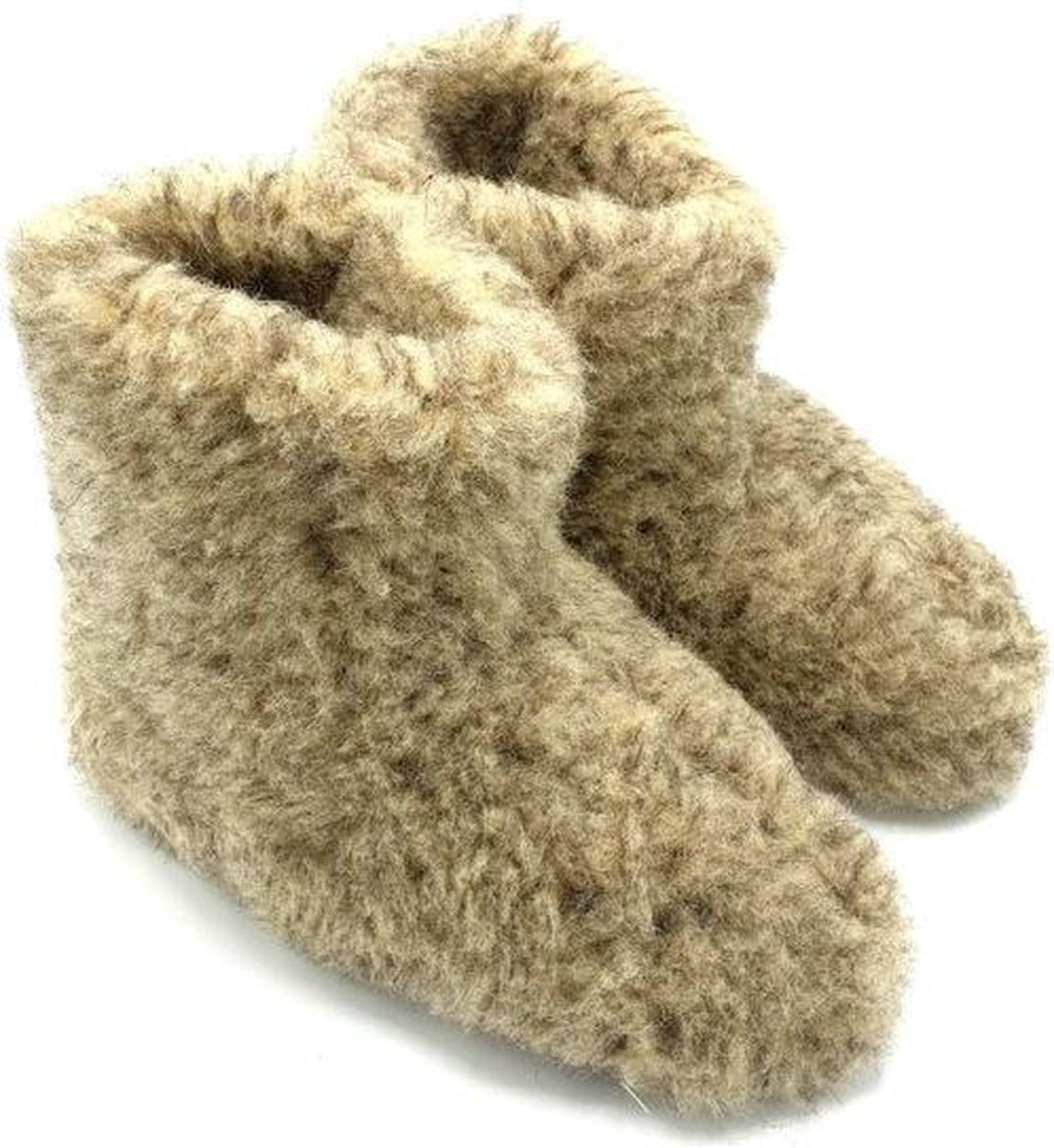 wollen sloffen 100% wol pantoffels -grijs hoog model- maat 37