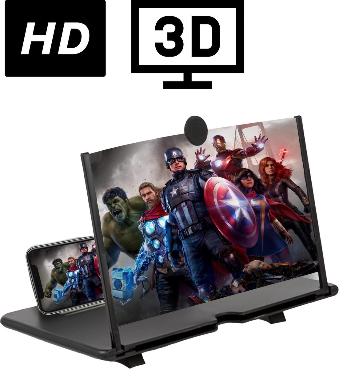 REBER 2020 - Schermvergroter SmartPhone - Vergrootglas voor Iphone/Samsung - Perfect voor Films/Series - 12 INCH/30CM - Universeel voor alle Merken - Kindvriendelijk - Gemakkelijk op te bergen