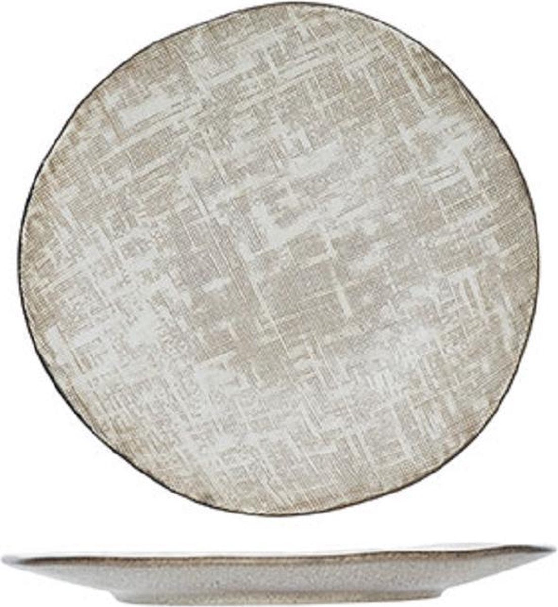 Tattersall Dessertborden Beige - Aardewerk - D 21cm (Set van 6) En Yourkitchen E-kookboek - Heerlijke Smulrecepten