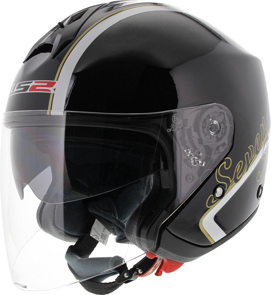 LS2 OF552 Freeway - jethelm motorhelm - Monte Carlo zwart wit XS