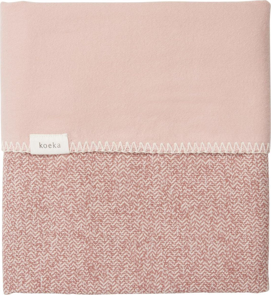 Koeka Wiegdeken Vigo flanel - old pink/shadow pink 75x100cm