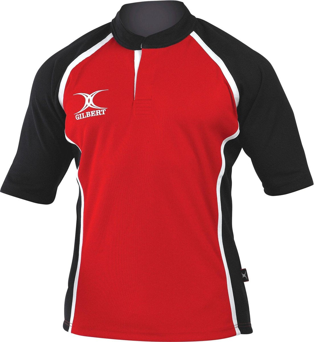 Gilbert rugbyshirt Xact rood/zwart Xs