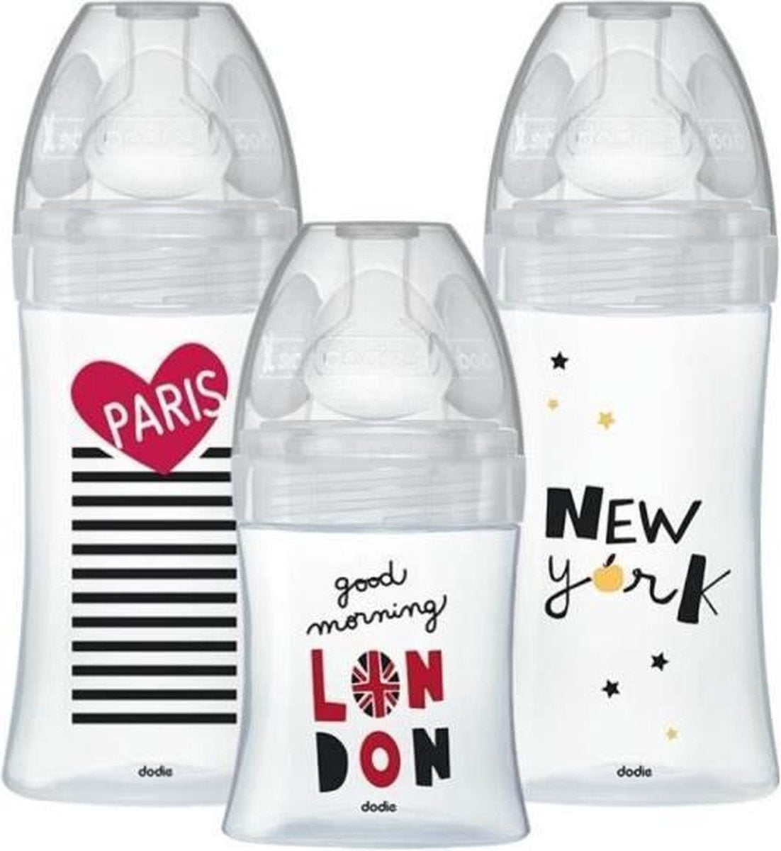 DODIE Set van 3 City-babyflessen