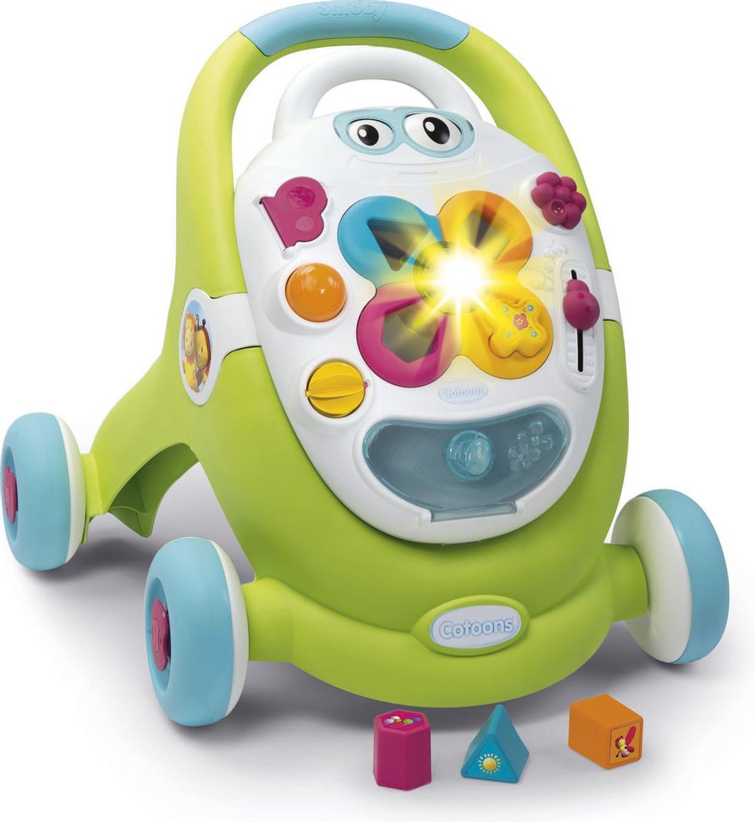 Smoby Cotoons baby-walker met vormen | loopwagen groen met licht en geluid