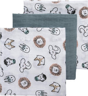 Meyco 3-pack luiers - Animal/Uni jade/Animal