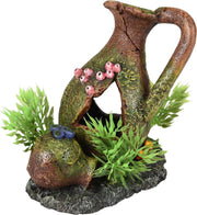 Flamingo Aquarium Moza kruiken+plant - Bruin - 11 x 8 x 11 cm