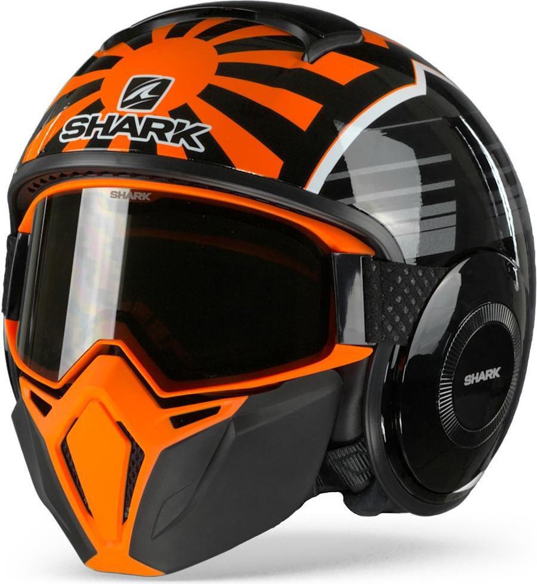 Shark Street Drak Zarco Malaysian Gp Koa Zwart Oranje Antraciet Jethelm - Motorhelm - Maat L