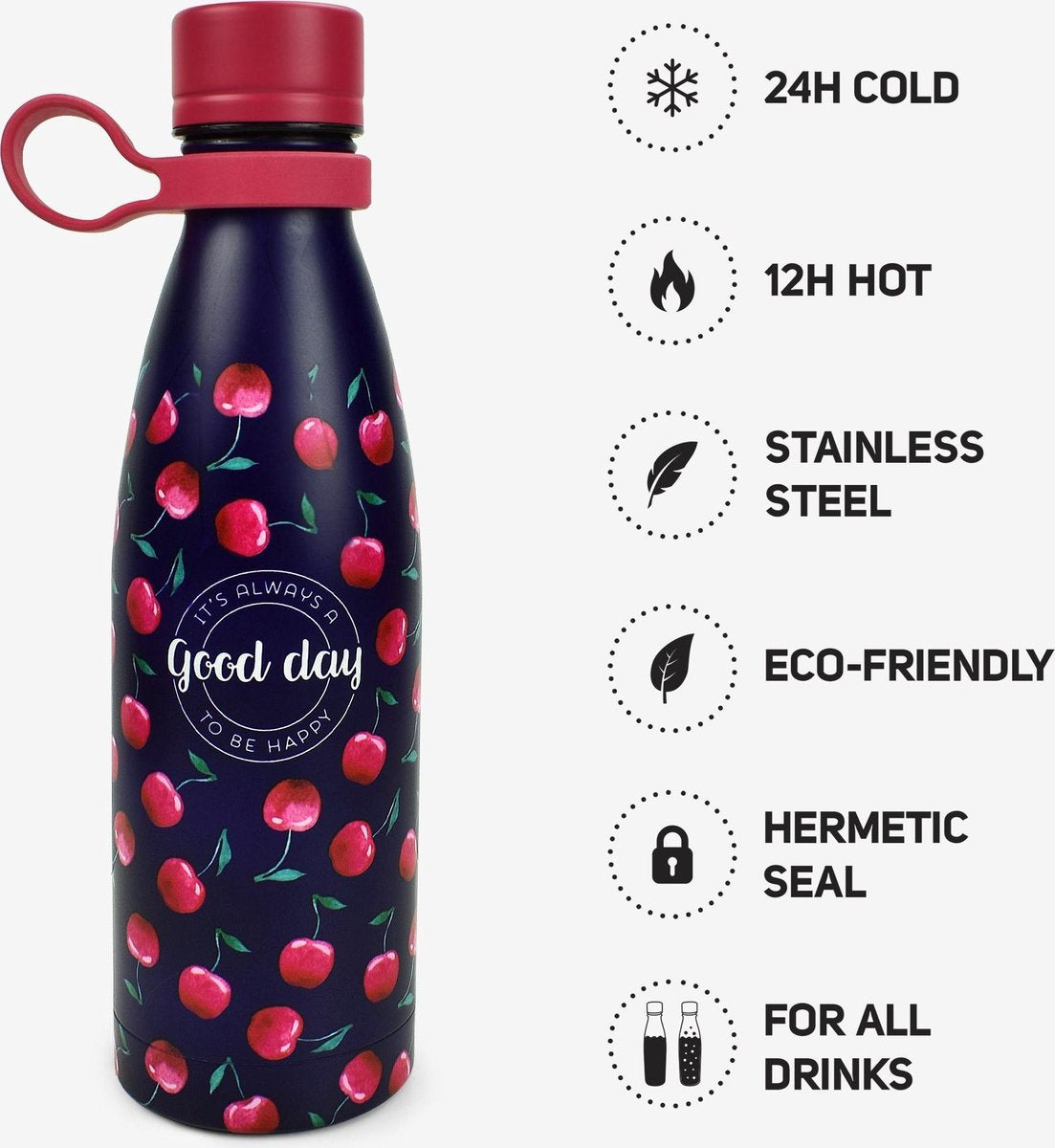 Legami Hot&Cold Isoleerfles Cherry Bomb 500ml