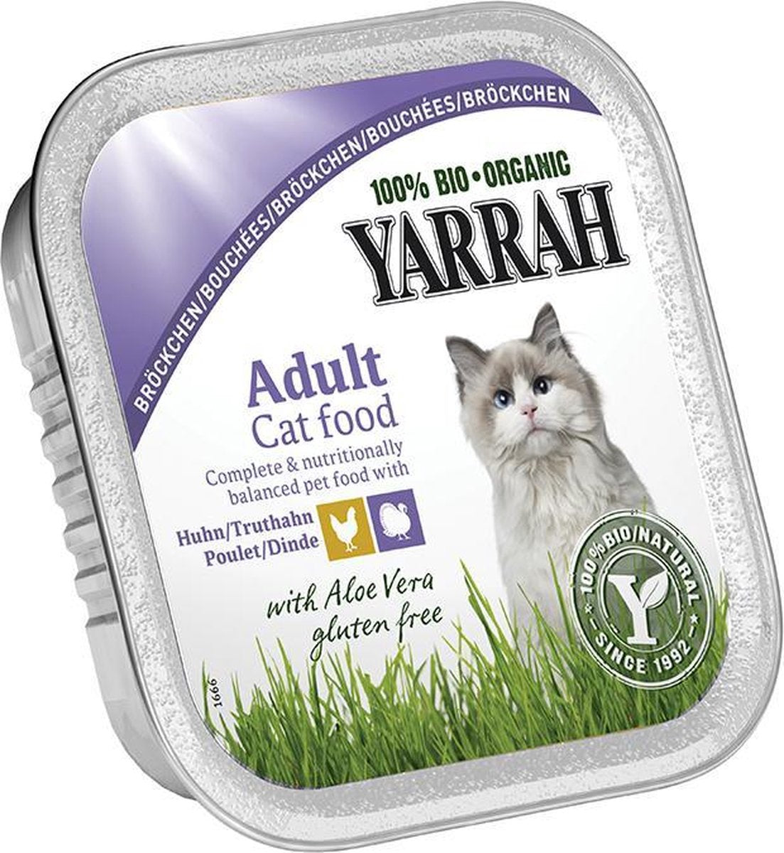 Yarrah Welness Pate - Glutenvrij - Kip & Kalkoen - Kattenvoer - 16 x 100 g