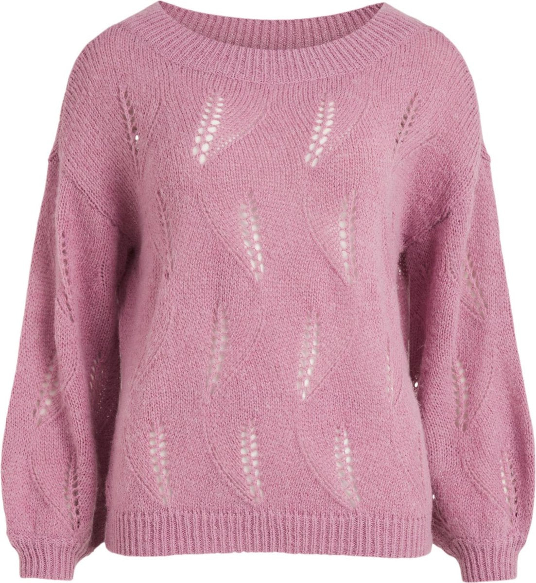 VILA 14068815 Dames SOUTA L/S BOAT NECK KNIT TOP Lavender Trui - Maat M