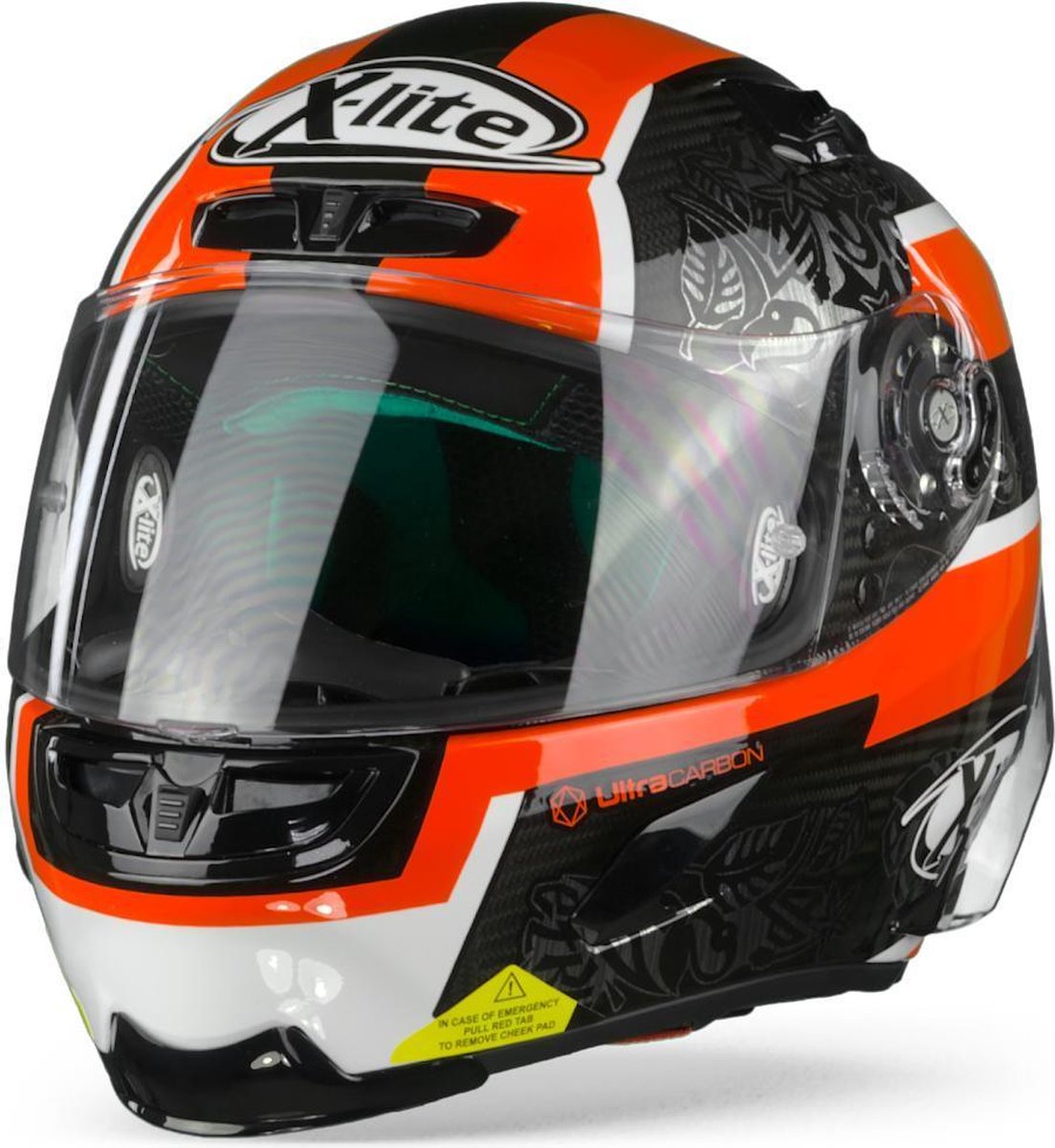 X-Lite X-803 RS Ultra Carbon 21 Petrucci Carbon Black Red White  Integraalhelm - Motorhelm - Maat S