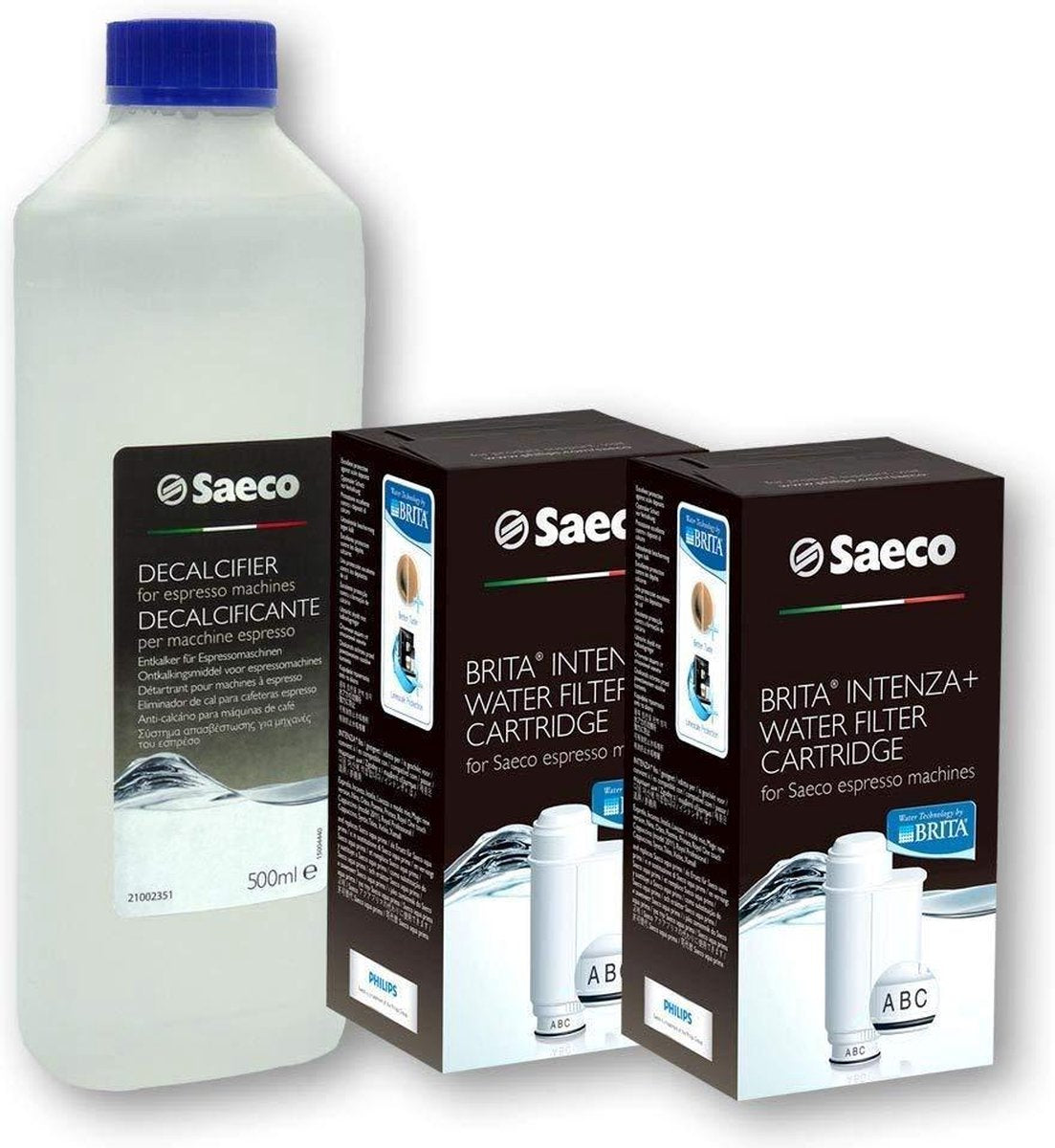 2 X Saeco Waterfilter CA6702 - intenza+ Brita + Saeco 500ml Ontkalker