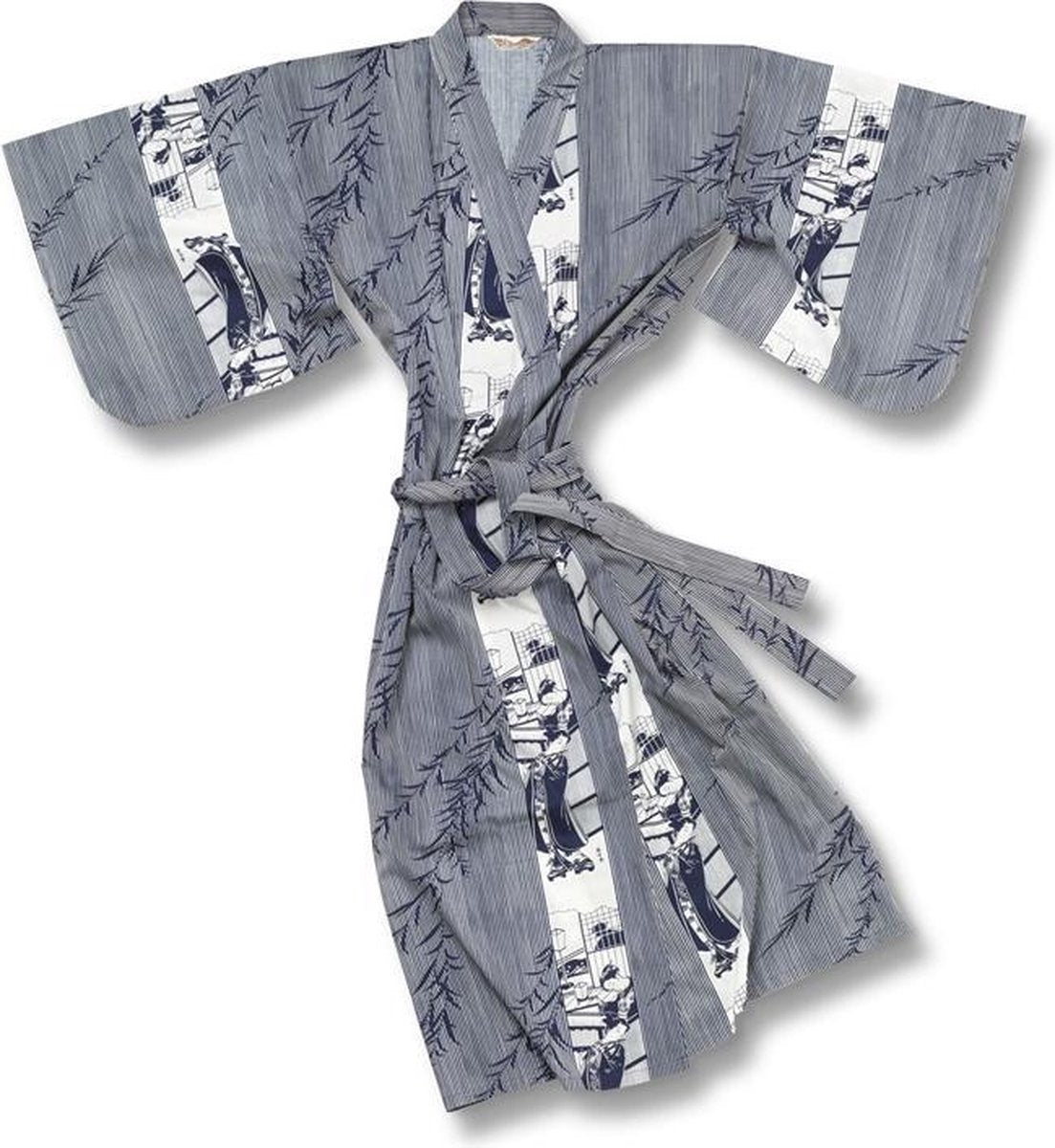 Japanse Yukata Kimono Blauwwit Geisha