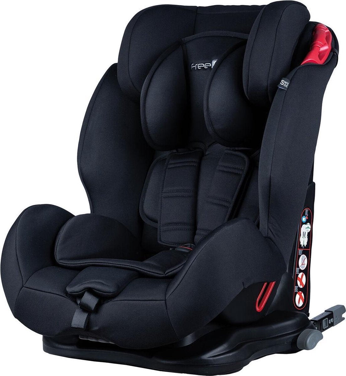 FreeON autostoel Karma Fix Zwart (9-36kg) - Groep 1-2-3 autostoel voor kinderen van 9 maanden tot 12 jaar