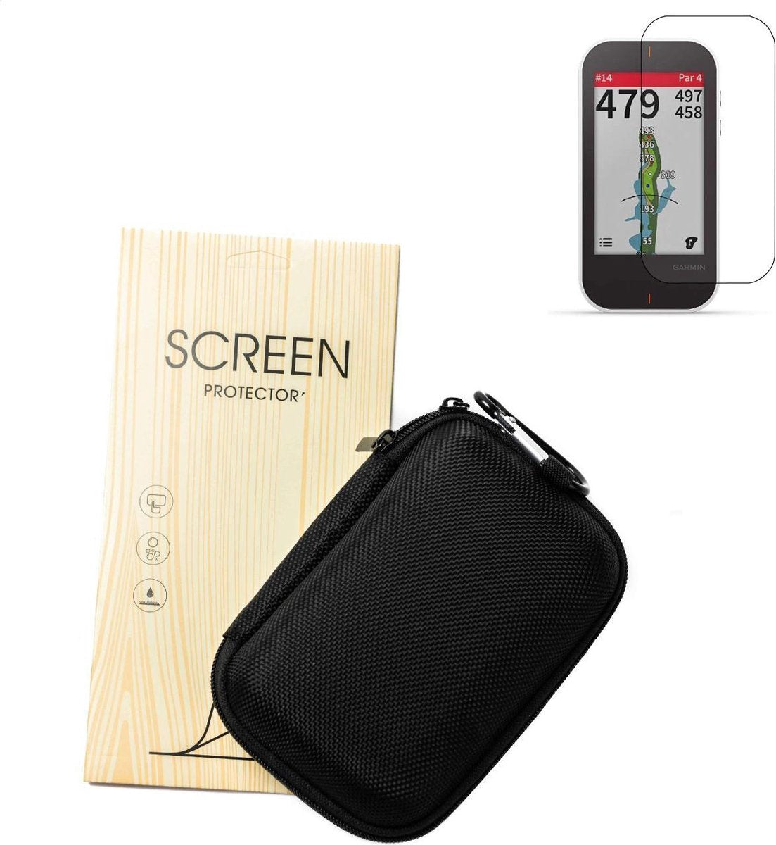 Firsttee - Beschermhoes + Glasplaat voor de Garmin G80 - Golf - Screen protecter -  Driving Range - Golf accessoires - Cadeau - Golftrainingsmateriaal - Sport - Training - Trainingsmaterialen - Golfset - Golfballen afslag - In je trolley - Golfset