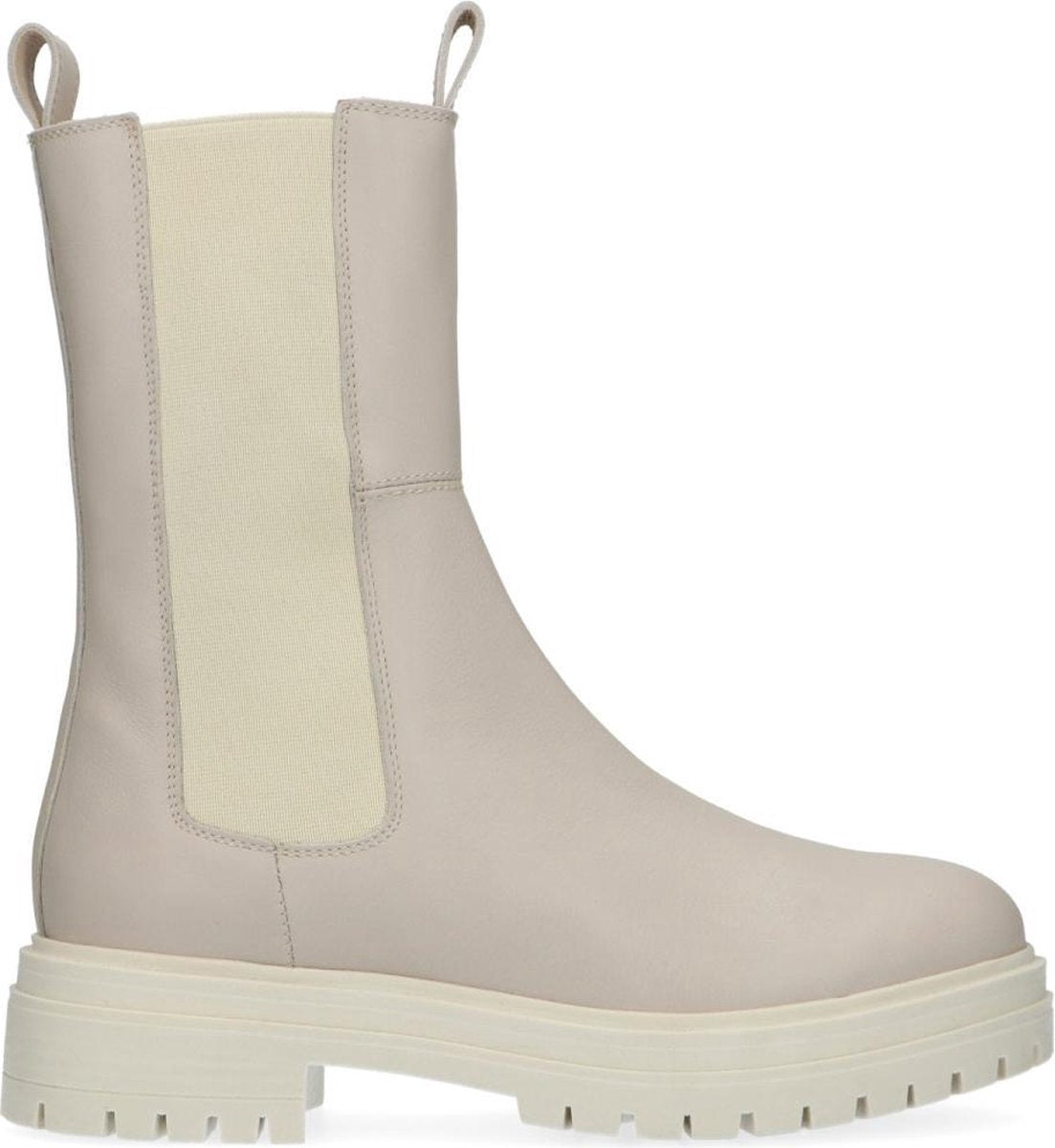 Manfield - Dames - Beige leren chelsea boots - Maat 40