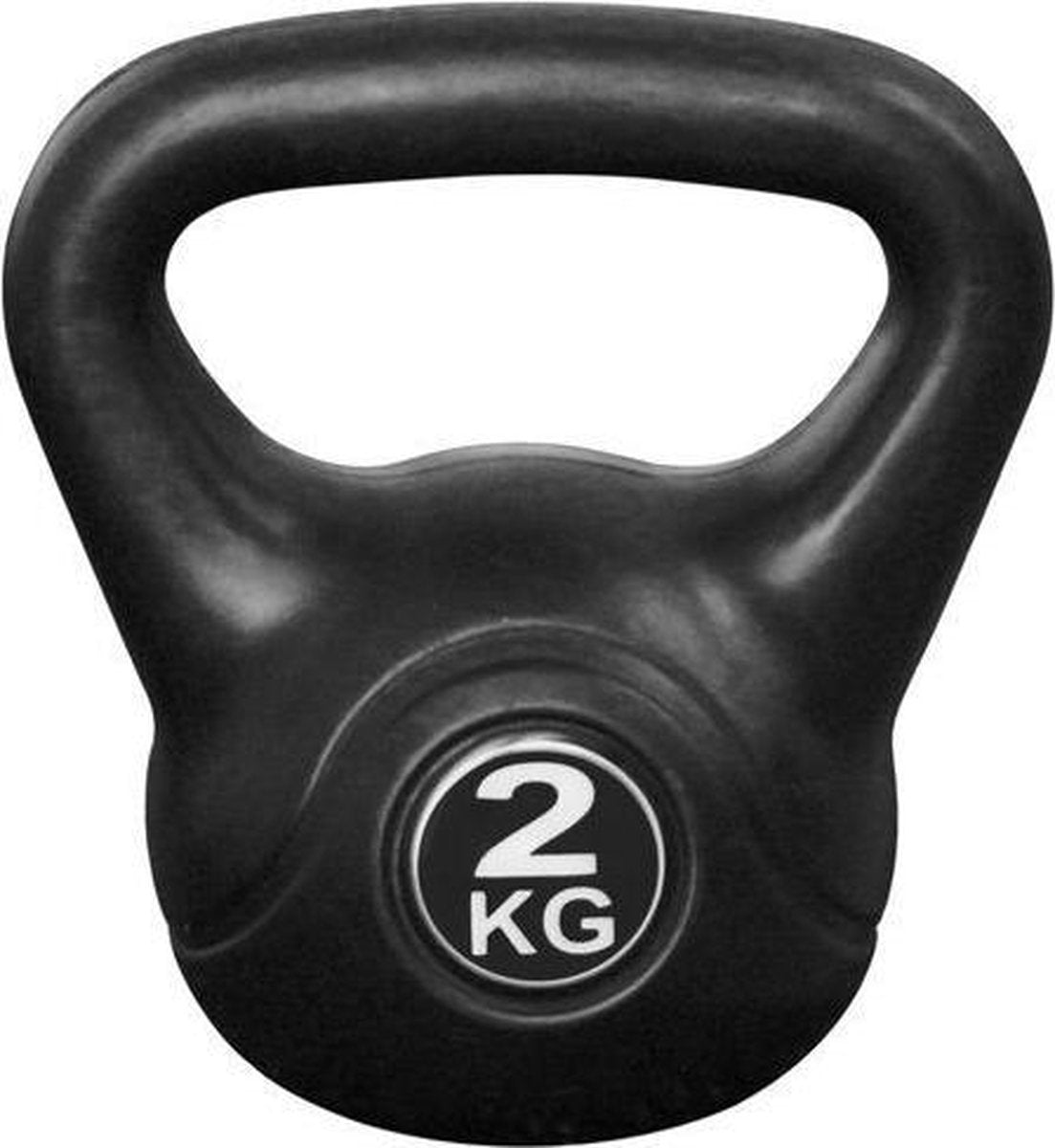 Kettlebell 2kg voor binnen en buiten - Kunststof - Zwart