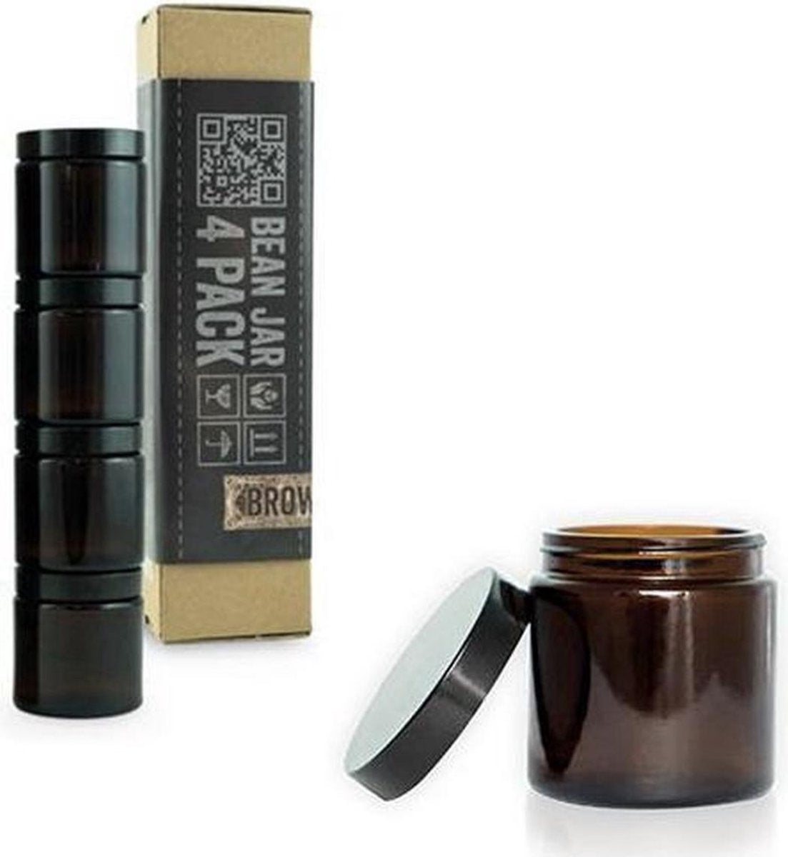 Comandante Bean Jar Brown Glass 4 Pack - Barista - Koffiemolen