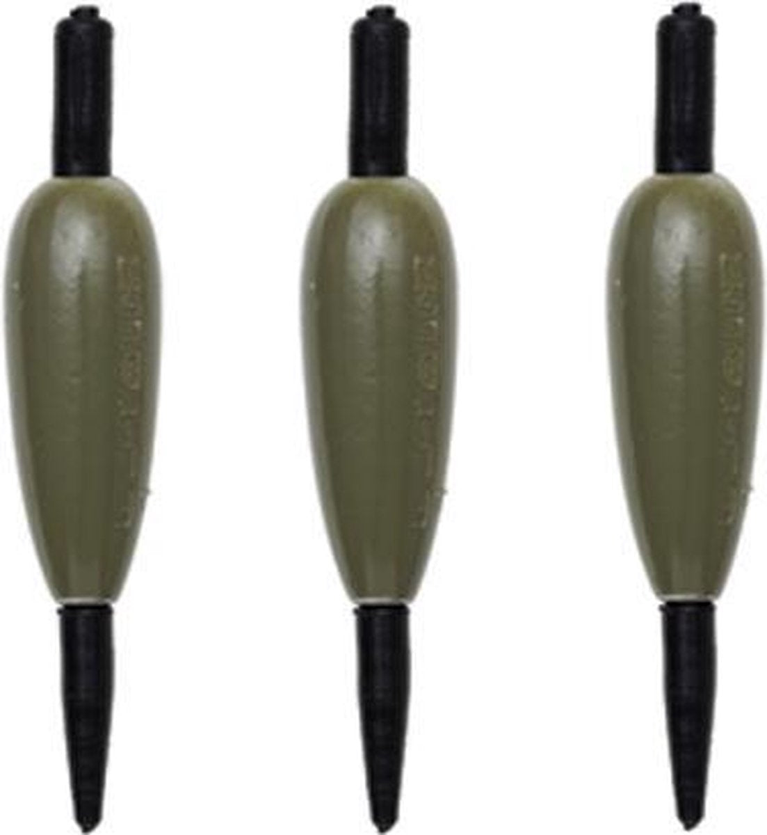Kinetic Fixed Inline Sinker - Loodvrij Werpgewicht - Dark Green - 15g - 3 Stuks - Groen