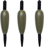 Kinetic Fixed Inline Sinker - Loodvrij Werpgewicht - Dark Green - 15g - 3 Stuks - Groen