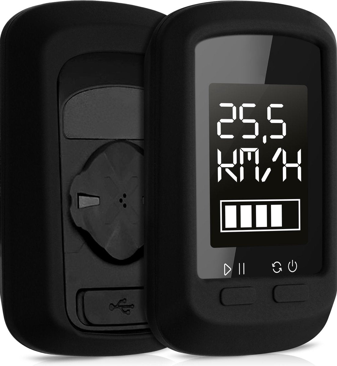 kwmobile hoes voor XOSS G / G+ - Siliconen beschermhoes voor fietsnavigatie - zwart