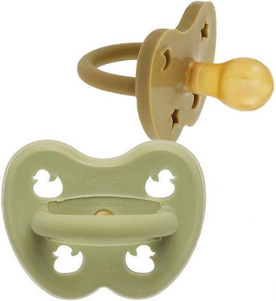 HEVEA | Duopack spenen (2 stuks) | Rond | 3-36 maanden | Hunter Green & Olive