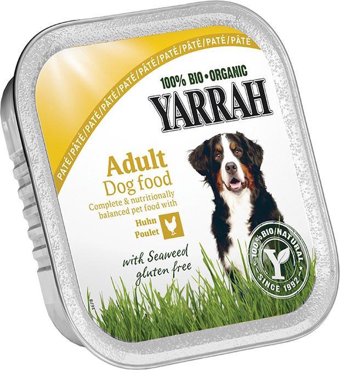Yarrah Biologische Hondenvoer - Pate Glutenvrij - 14 x 150 g