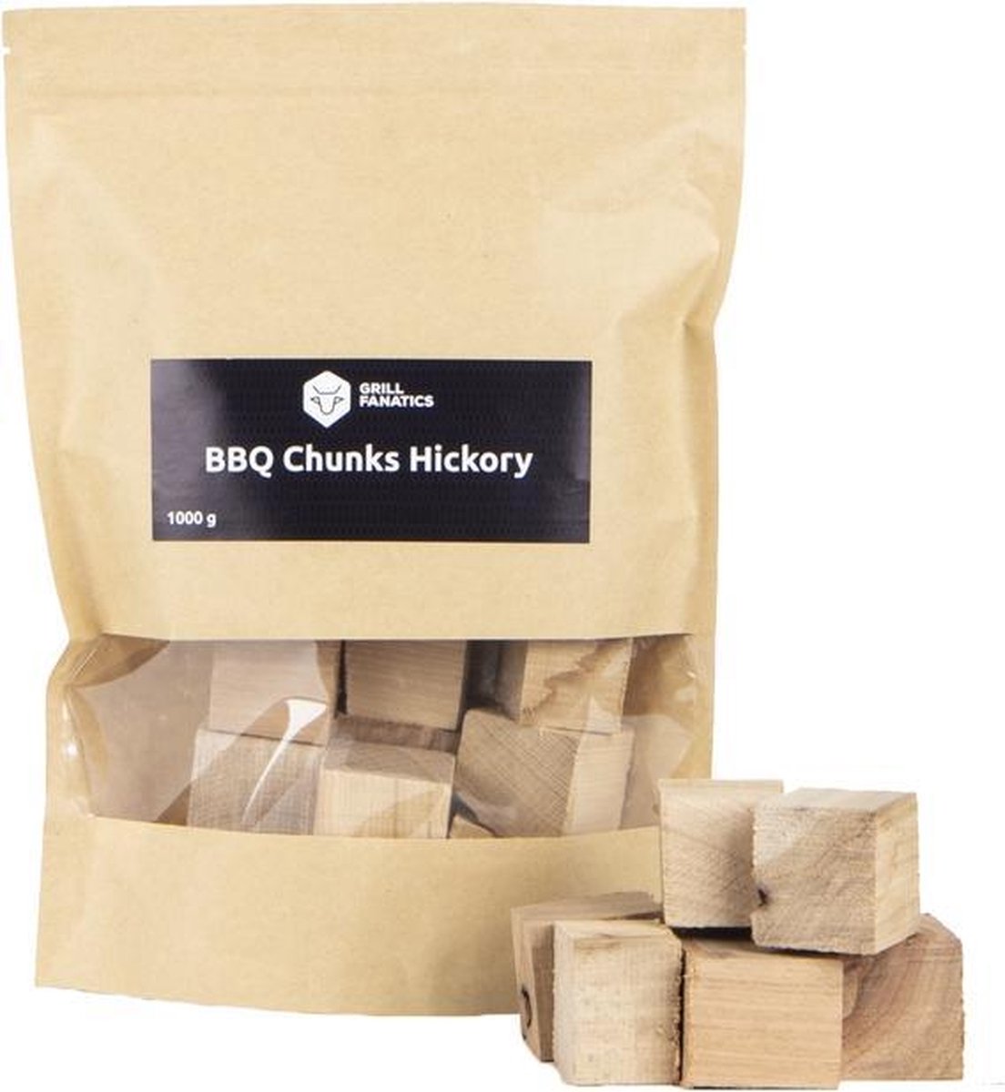 Grill Fanatics rookhout Rookchunks Hickory 1 Kg - zak - blokjes
