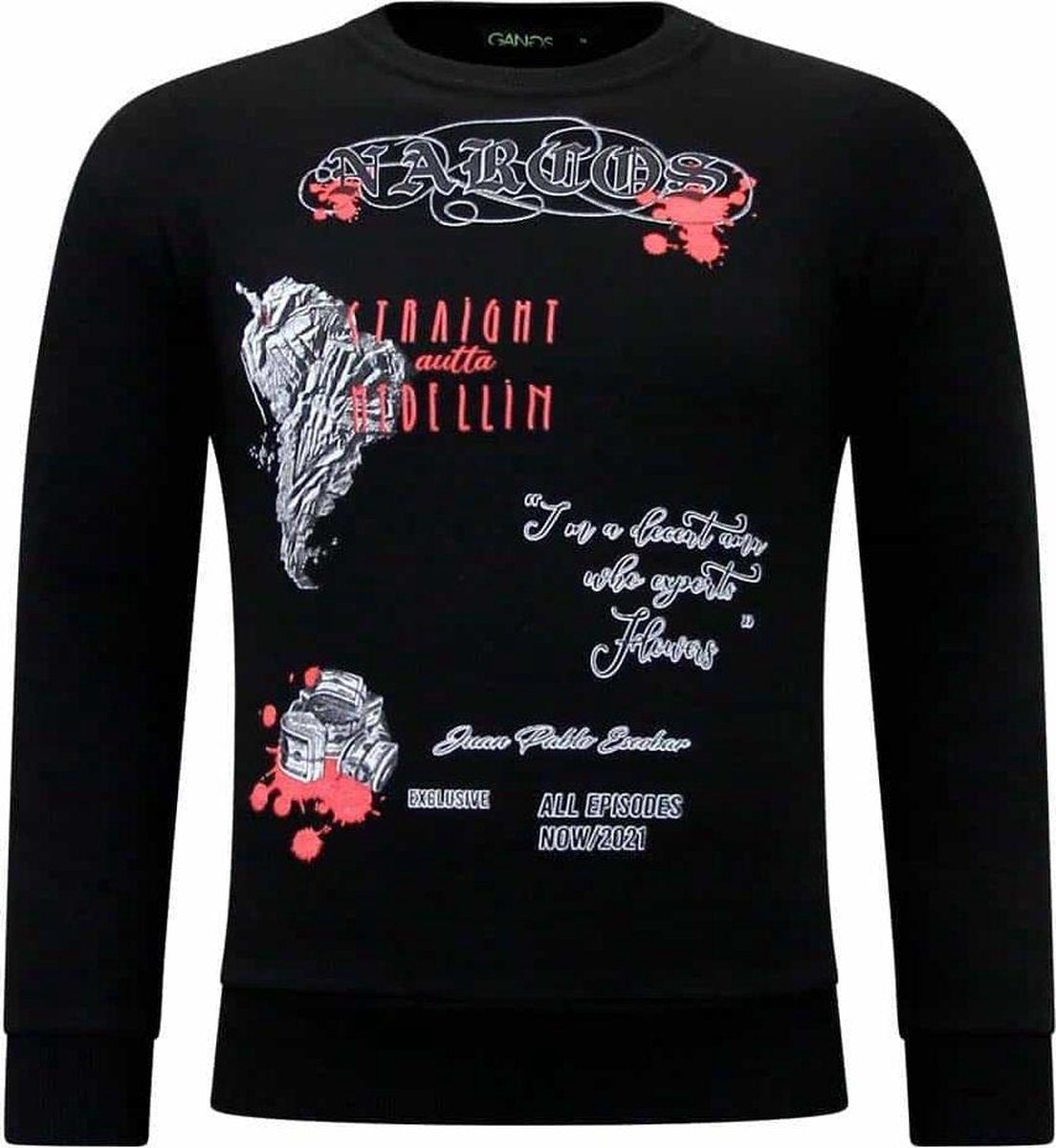 TONY BACKER Nargos Heren Sweater - Zwart - Maten: XL