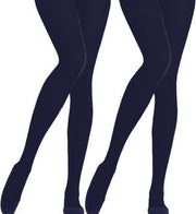 Panty - 2-Pack - Blikdicht 60 denier - Donkerblauw - Maat XXL