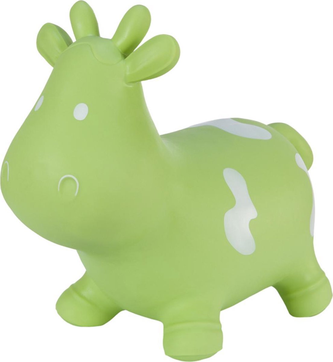 Hoppimals Rubberen Springdier Groen Koetje + pomp - een enorm en uniek springplezier