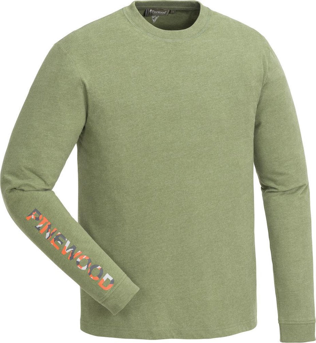Pinewood Bolmen Longsleeve T-Shirt - Leaf Melange - Outdoorshirt - 60% Katoen