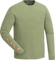 Pinewood Bolmen Longsleeve T-Shirt - Leaf Melange - Outdoorshirt - 60% Katoen