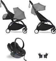Babyzen YOYO² buggy COMPLEET / FULL SET 0+ en 6+ grijs frame zwart incl. YOYO² BeSafe autostoel zwart