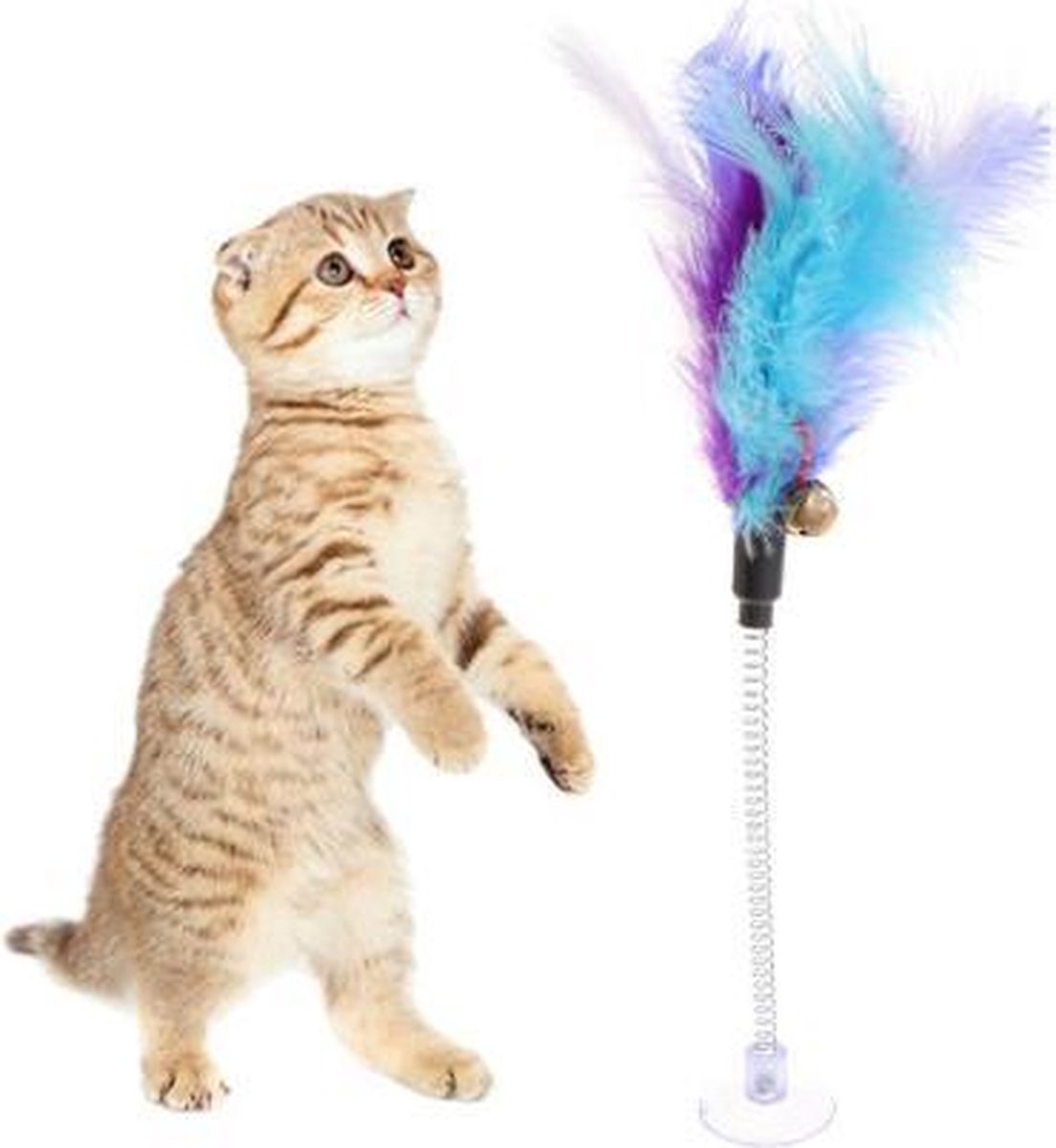 EPIN | Katten Speelgoed | Speelgoed Veer | Veertje | Met Belletje | Bel | WILLEKEURIGE KLEUR - kattenspeeltjes