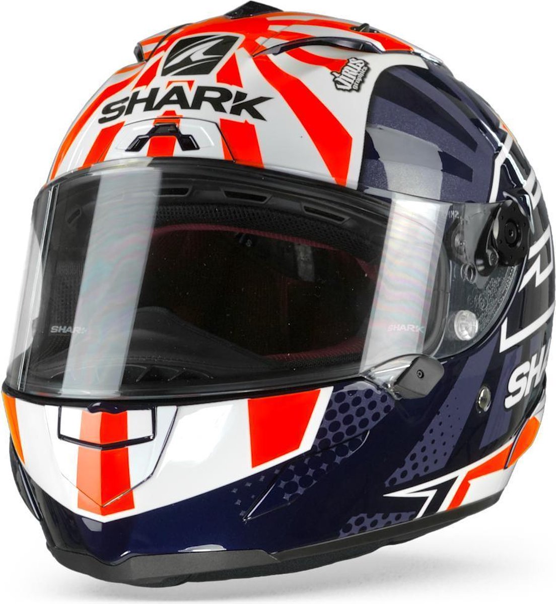 Shark Race-R Pro Zarco 2019 Blauw Wit Oranje Integraalhelm - Motorhelm - Maat L