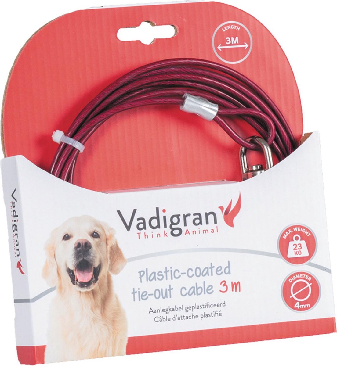 Aanlegkabel geplastificeerd rood 300cm