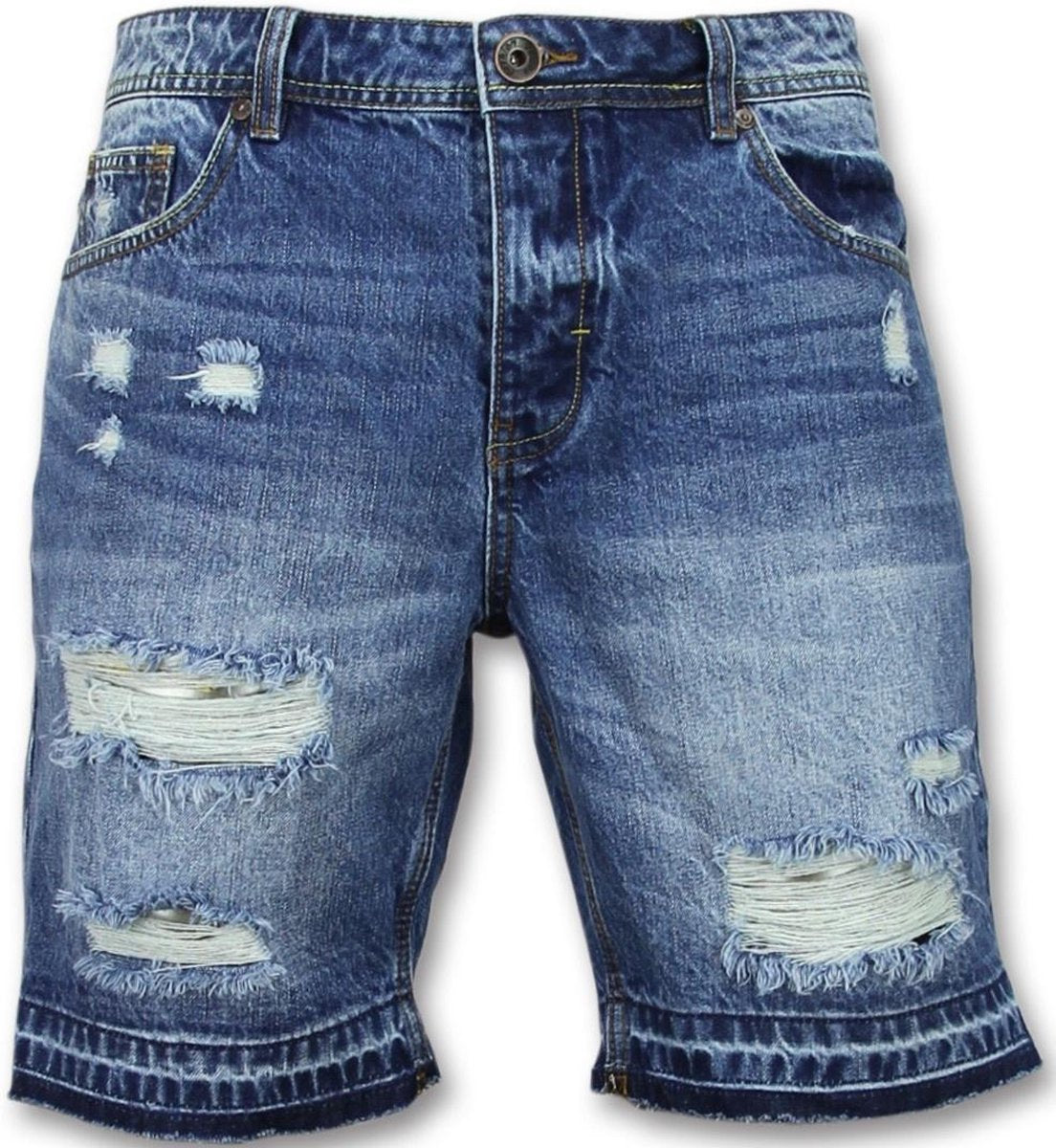 Enos Korte Spijkerbroek Mannen - Shorts Heren Sale - J965 - Blauw - Maten: 36