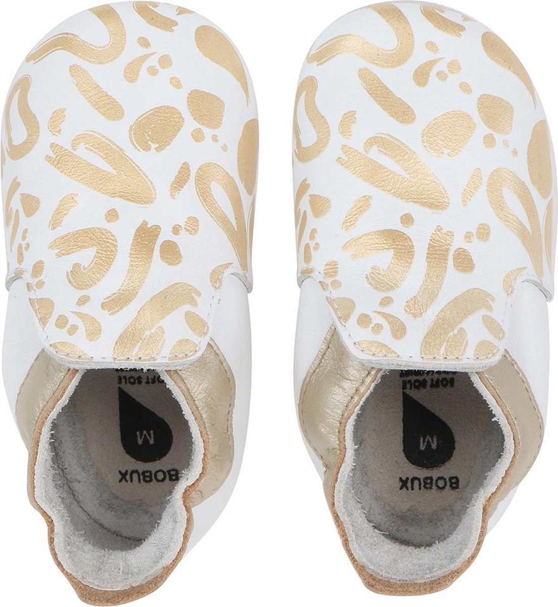 Bobux - Soft Soles - Abstract gold + white - Babyslofjes - EU 18