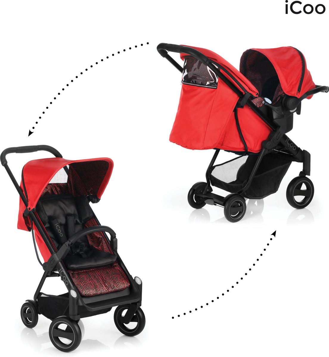 iCoo Acrobat Shop'n Drive - Kinderwagen - Fishbone Red