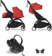 Babyzen YOYO² buggy COMPLEET / FULL SET 0+ en 6+ rood frame zwart incl. YOYO² BeSafe autostoel zwart
