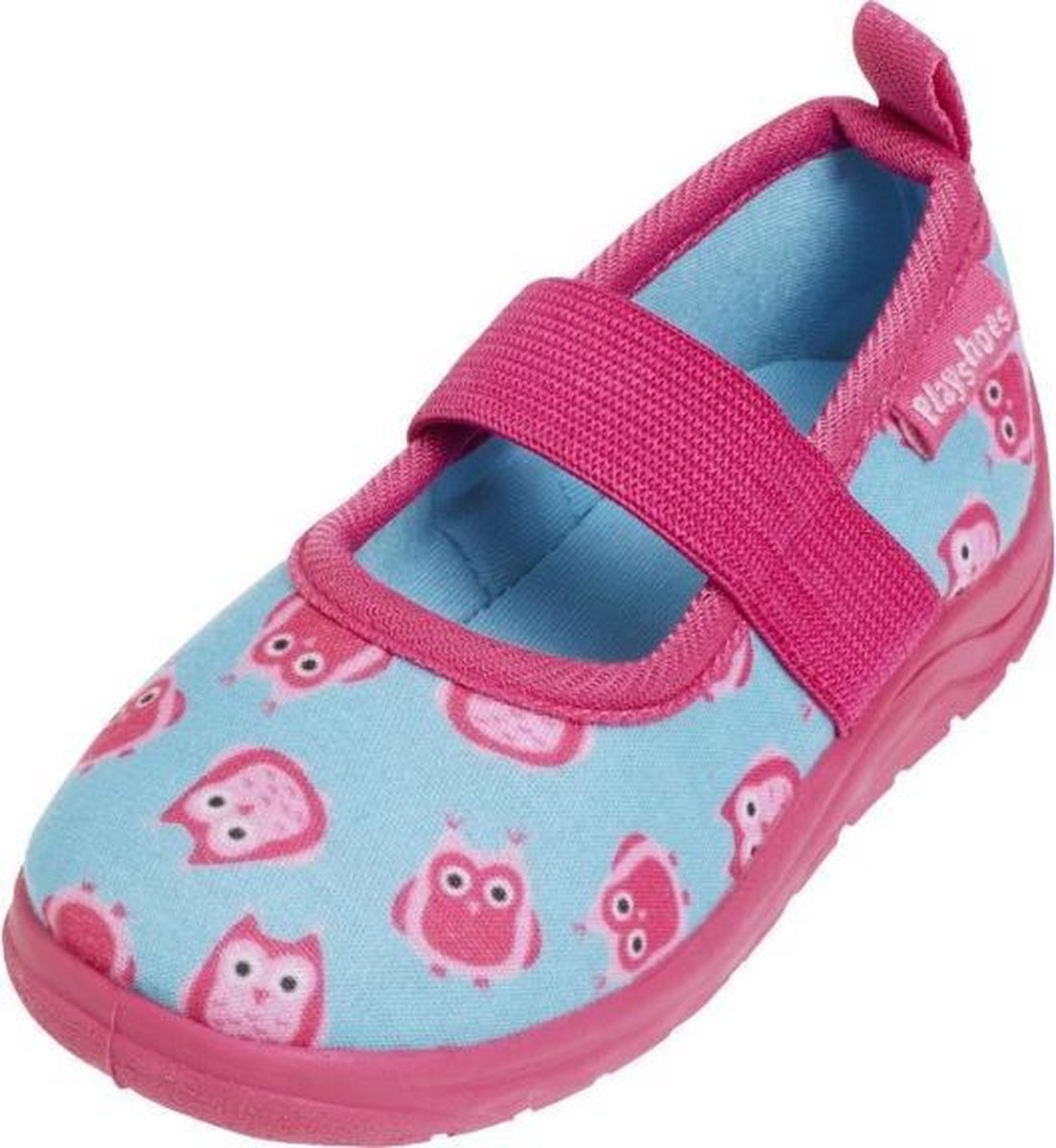 Playshoes Instappers Uiltje Meisjes Turquoise/roze Maat 28/29